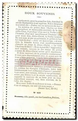 Dulce Recuerdo imagen religiosa Cristo — Reverso