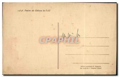 Okno zamku w Pau — wydawca R. Bergévin, La Rochelle — n° 17848 — Rewers