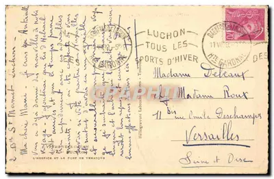 Wąwóz Hospice i port Vénasque — Héliogravure Labouchard — n° 16 — Rewers