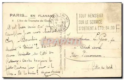 Arc de Triomphe — Paryż — Wydawnictwo Sztuki Lyon — Rewers