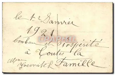 Przynoszę radość i szczęście — ilustracja krajobrazu z ptakiem — wydawca DIX PARIS n° 2262 — Rewers