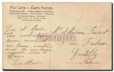Młoda kobieta w kapturze bretońskim — portret — wydawca nieznany, nr 157/1 — Rewers