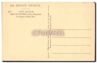 Cap d'Antibes — Pływańce Eden-Roc — Wydawnictwo Sztuki Vichy — Rewers