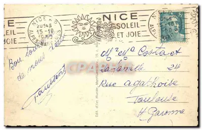 NICE — Pałac Morza Śródziemnego — Munier 606 — Rewers