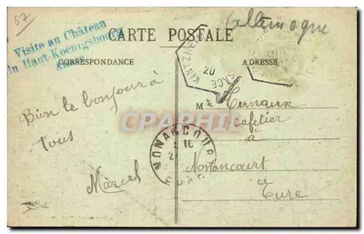 Hoh-Koenigsbourg — zamkowy z Alzacji — wydawca Berger-Levrault, Strasburg, nr 22 — Rewers