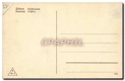 Ruínas de castelo — Zabern / Greifenstein — R. W. Z. — Verso