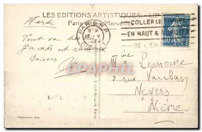 Paris — Place de la Bastille e a Coluna de Julho — Edições LIP — Verso