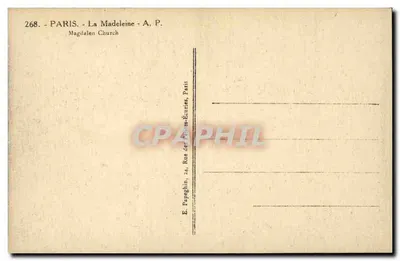 Paryż - La Madeleine - Wydawca E. Papeghin, n° 268 — Rewers