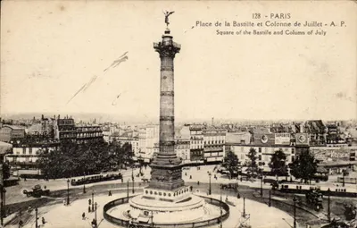 Place de la Bastille e Coluna de Julho — Paris — A. P. n°128