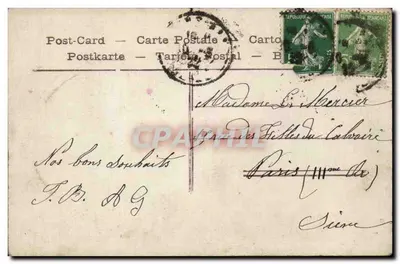 Meisje in roze jurk voor een brievenbus — n° 4112 — Achterkant