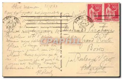 PARIS — Place de l'Opéra — Opera Place — Éditeur A. Leconte, n°2 — Verso