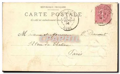 Les Rêvés — 18 lipca 1906 — francuska kartka pocztowa — Rewers