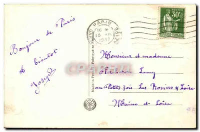 Paryż — Pamiątka z Paryża — J.A.N. Paryż 618 — Rewers