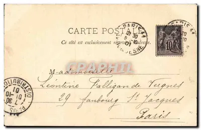 Paryż — La Conciergerie — widok mostu i budynku — wydawca G. François — Rewers