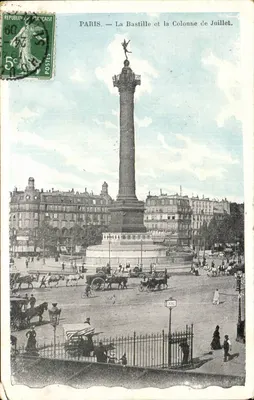 Paris — A Bastilha e a Coluna de Julho — Editor não visível, número de série não legível