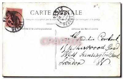 Paryż - Le Trocadéro — widok Pałacu Chaillot z karozinami — wydawca J.D. (numer serii nieczytelny) — Rewers