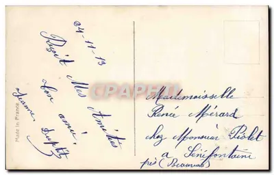 Menina segurando um buquê de flores — editor não visível — carimbo verde de 5F — Verso