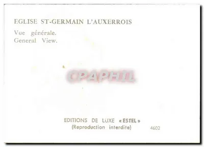 Chiesa di San Germain-l'Auxerrois — vista generale — Edizioni di Lusso « Estel », n° 4602 — Verso