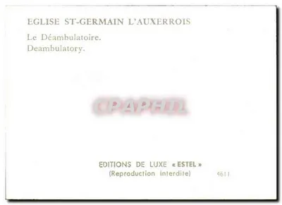Iglesia de Saint-Germain-l'Auxerrois — Déambulatoire — Ediciones de Lujo « Estel » n° 4611 — Reverso