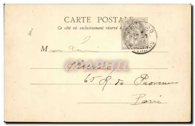 Paryż – Plac Châtelet — widok z monumentem i teatrem — B. F., Paryż, nr 170 — Rewers
