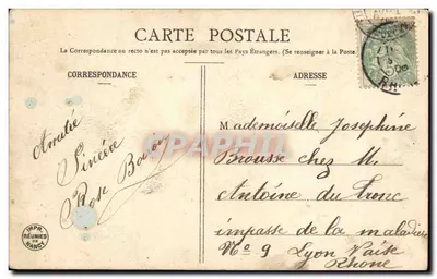 Mulher em uniforme militar — Boa Ano Novo 1906 — Edição Bergeret — Verso