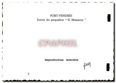 Port-Vendres — Wylot statku "El Mansour" — n°7 — Rewers