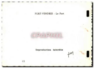 Port-Vendres — Port — Wydawca Port-Vendres, nr 10 — Rewers