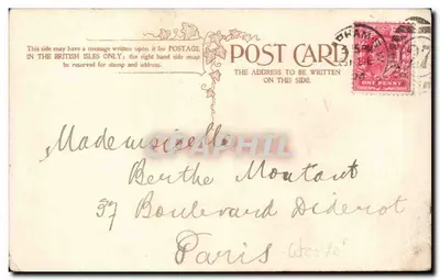 O Entregador de Leite — Caricatura — C.W. FAULKNER & CO. Londres, série N° 345 — Verso
