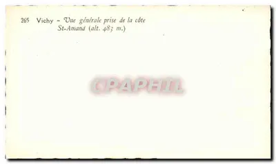 Vichy - Vue générale prise de la côte St-Amand (alt. 483 m.) — série 265 — Verso