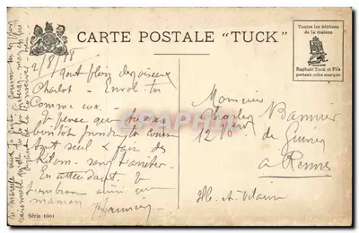 Enfants et oiseaux — Éditeur Tuck, Série 1001 — Rewers