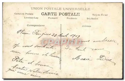 Kobieta w niebieskiej sukni trzymająca bukiet — Dla Pétér St Louis — An Paryż, nr 934 — Rewers