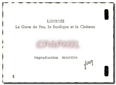 Lourdes — O Gave de Pau, a Basílica e o Castelo — n°2 — Verso