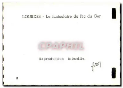 Lourdes — Funicular Pic du Ger — n°9 — Rewers