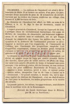 Zamek Chambord — ogólny widok — opis na odwrocie — Rewers