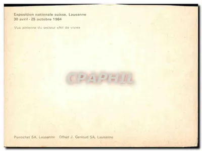 Exposição Nacional Suíça — Lausana — setor « Arte de Viver » — Offset J. Genoud SA, Lausana — Verso
