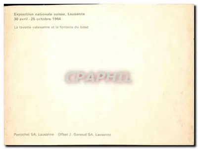 Fontanna bisse — Narodowa Wystawa Szwajcarska, Lausanne — Perrochet SA, Offset J. Genoud SA — Rewers