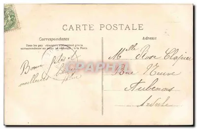 Mulher em vestido rosa — com buquê e texto 'Bonne Fête' — A.N. PARIS n°559 — Verso