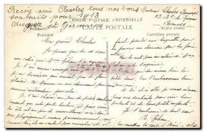 Crianças em avião — Boa Ano — P.H. Paris n°321 — Verso