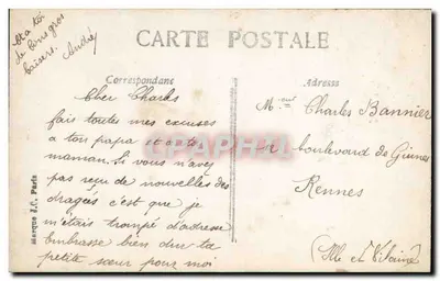 Criança em traje de inverno — Feliz Ano — J.C. Paris — Verso