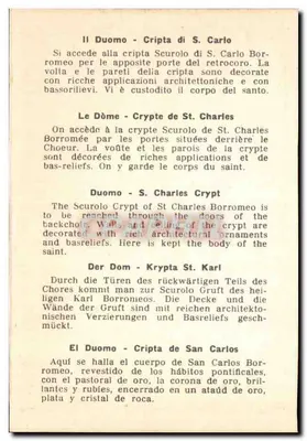 Krypta św. Karola Boromeusza — Duomo w Mediolanie — wydawca nieodczytalny — Rewers