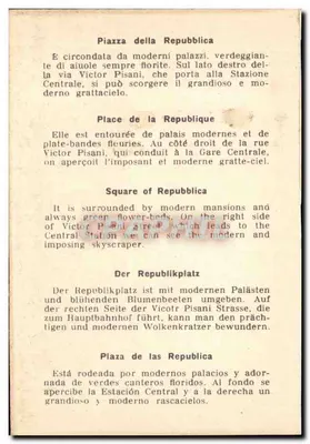 Piazza della Repubblica — widok miejski z wieżowcem i aleją Victor Pisani — wydawca nieznany — Rewers