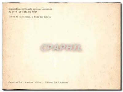 Vale da juventude, a floresta dos totems — Exposição Nacional Suíça, Lausanne 1964 — Verso