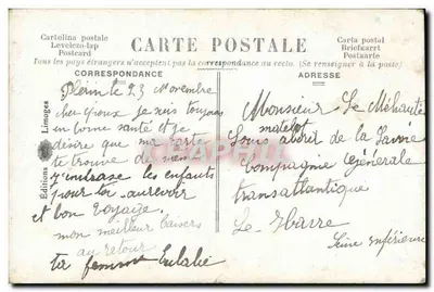 Mulher com coroa de uvas — 'Pensez à Moi' — Radios, n° 2197 — Verso