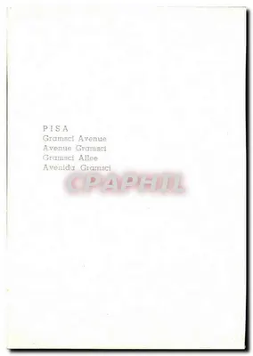 Pisa — Viale Gramsci — widok placu z fontanną i tramwajem — wydawca nieznany — Rewers