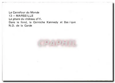 伊夫城堡灯塔 — 马赛 — 出版商 Le Carrefour du Monde，系列 13 — 背面