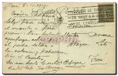 Paryż (VIII) — La Madeleine i Rue Royale — LL. — Rewers