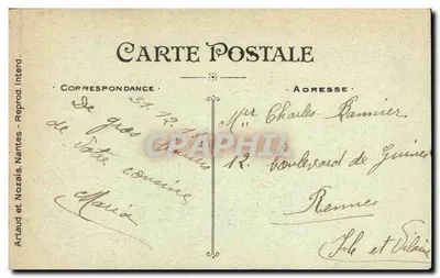 Pensyje — Wesołych Świąt — Artaud i Nozais, Nantes — Rewers