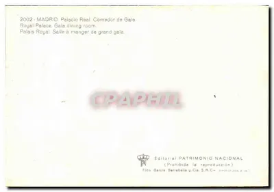 Madryt — Pałac Królewski. Sala uroczystości — Wydawnictwo Patrimonio Nacional, numer seryjny nie widoczny — Rewers