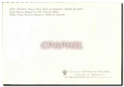 Palacio Real - Salón de Gasparini — szczegół sufitu — Editorial Patrimonio Nacional — Rewers