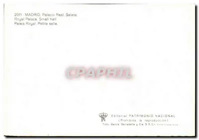 Sala Saleta — Pałac Królewski w Madrycie — Wydawca Editorial Patrimonio Nacional, nr 128 — Rewers